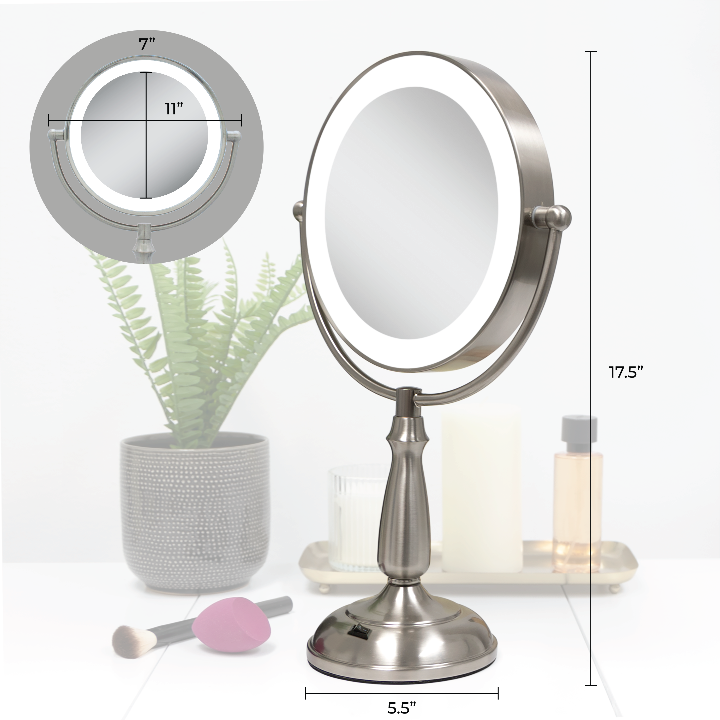 Lighted Makeup Mirror with Magnification & Toggle Switch