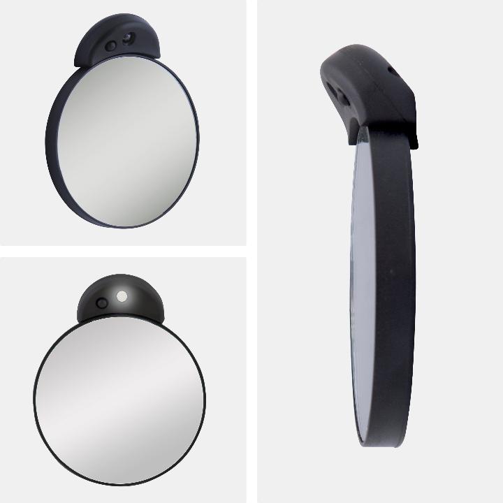 Lighted Compact Mirror with Magnification & Suction Cups