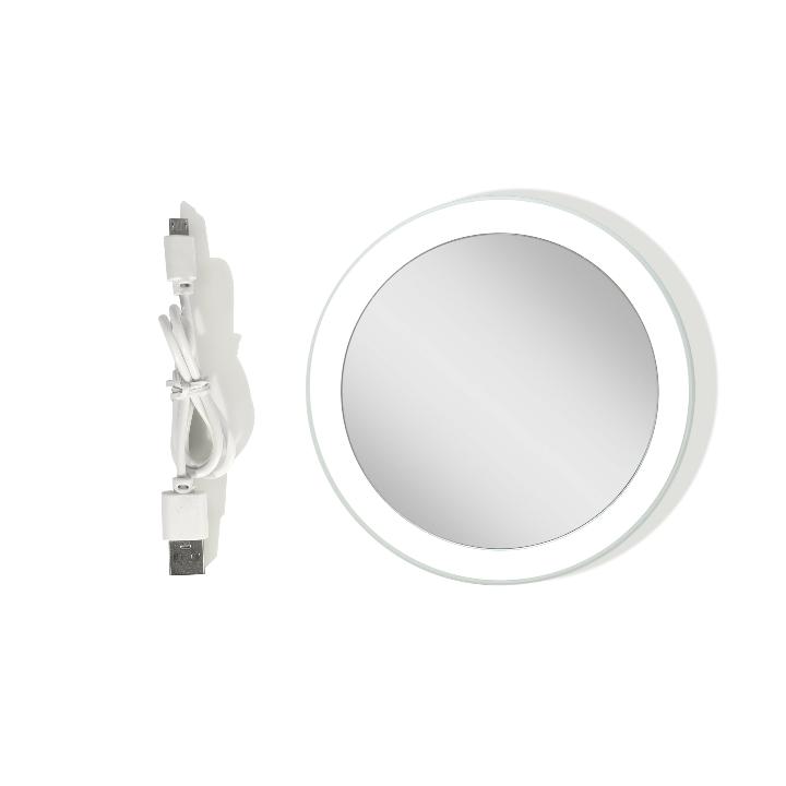 Lighted Compact Mirror with Magnification & Rechargeable