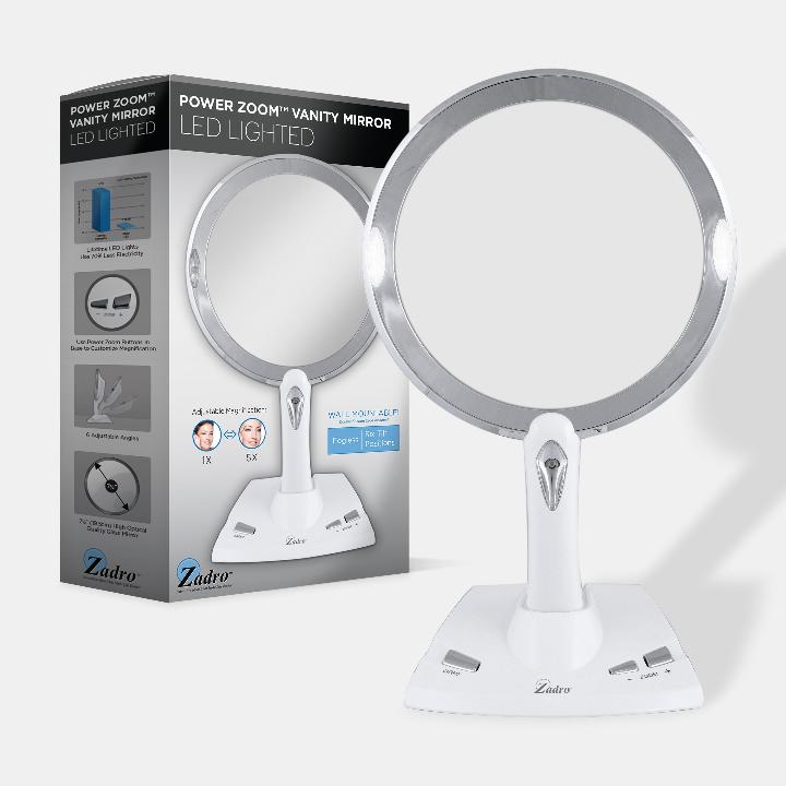 Power Zoom Lighted Makeup Mirror with Magnification