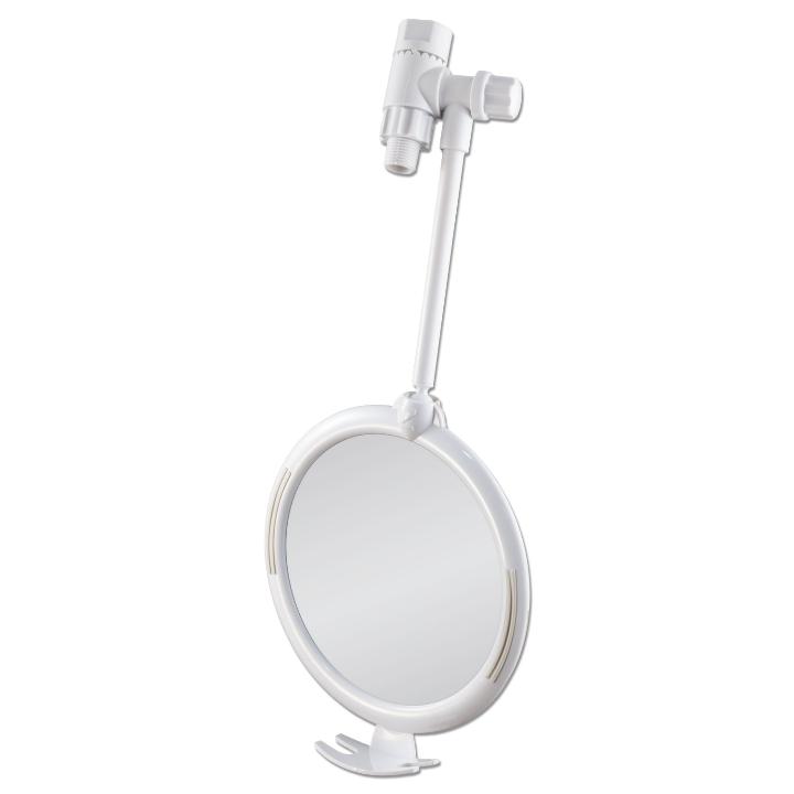 Telescoping Fogless Shower Mirror with Magnification & Razor Holder